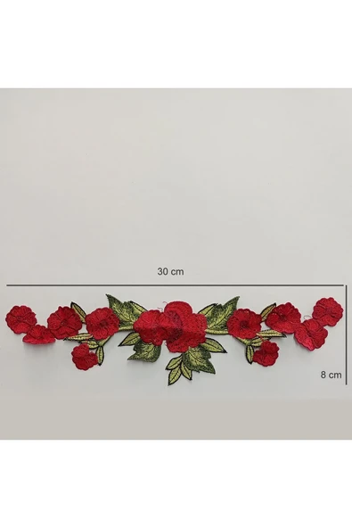 10 Adet Kırmızı Çiçekler Dikme Nakış ürün görseli