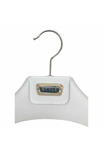 3 Adet Taşlı Aksesuarlı Beyaz Plastik, Ceket Ve Gömlek Askısı 45 Cm 1.sınıf Kalite, Lüx - 2