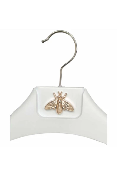 3 Adet Taşlı Aksesuarlı Beyaz Plastik, Ceket Ve Gömlek Askısı 45 Cm 1.sınıf Kalite, Lüx - 2