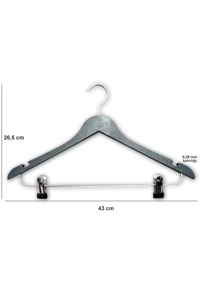 6 Adet Mandallı Etek pantolon Askısı 43 Cm 1.sınıf Kalite, Lüx
