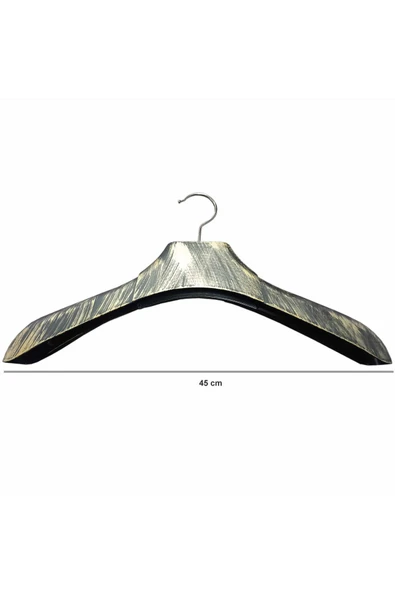 3 Adet Altın Eskitme Plastik, Erkek Ceket Askısı 45 cm - 2