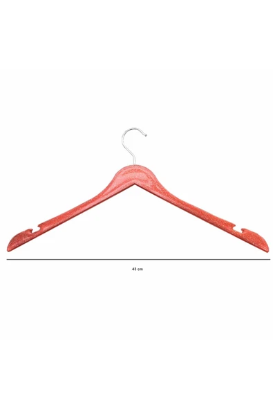 6 Adet Simli, Kehribar Rengi Plastik, Bluz Askısı 43 cm - 2