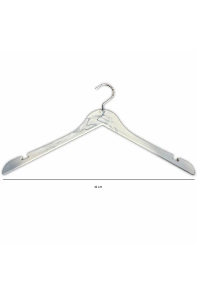 10 Adet Mermer Desenli Plastik, Bluz Askısı 43 cm - Resim 2