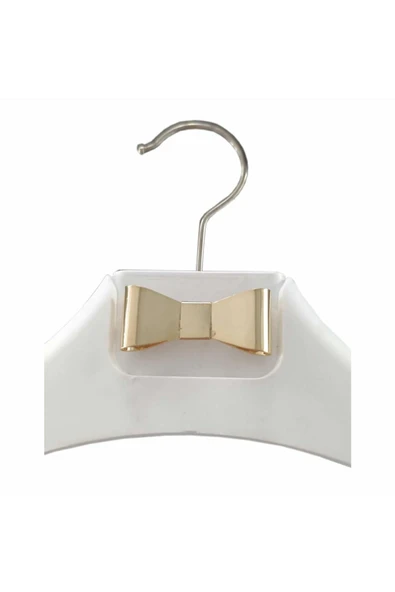 3 Adet Metal Aksesuarlı Beyaz Plastik, Ceket Ve Gömlek Askısı 45 Cm 1.sınıf Kalite, Lüx - 2