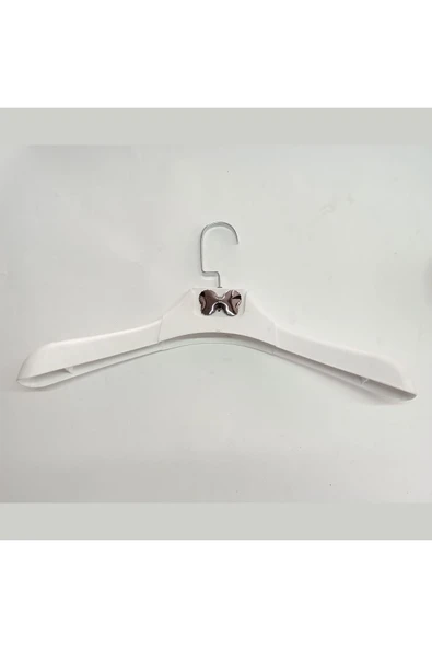 10 Adet Metal Aksesuarlı Plastik, Ceket Ve Gömlek Askısı 45 Cm 1.sınıf Kalite, Lüx - 2