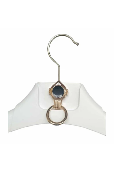 10 Adet Metal Aksesuarlı Beyaz Plastik, Ceket Ve Gömlek Askısı 45 Cm 1.sınıf Kalite, Lüx - 3