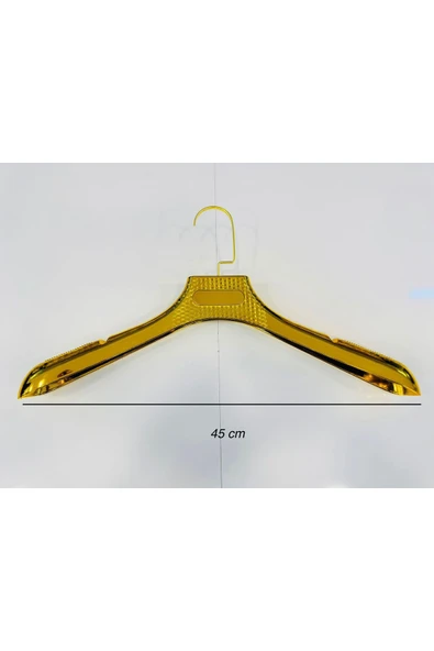10 Adet Lüks, İthal, Gold Kaplama, 45 cm Erkek Mont, Ceket Askısı - 3