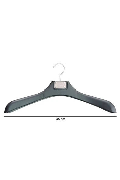 10 Adet Metal Aksesuarlı Plastik, Ceket Ve Gömlek Askısı 45 Cm 1.sınıf Kalite, Lüx - 2