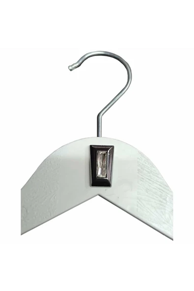 10 Adet Metal Aksesuarlı Beyaz Plastik, Ceket Ve Gömlek Askısı 43 Cm 1.sınıf Kalite, Lüx - 2
