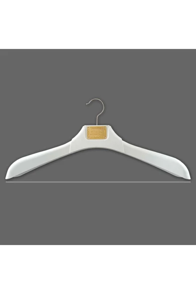 10 Adet Metal Aksesuarlı Beyaz Plastik, Ceket Ve Gömlek Askısı 45 Cm 1.sınıf Kalite, Lüx - 3