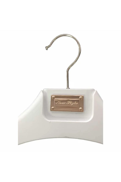 10 Adet Metal Aksesuarlı Beyaz Plastik, Ceket Ve Gömlek Askısı 45 Cm 1.sınıf Kalite, Lüx - 3