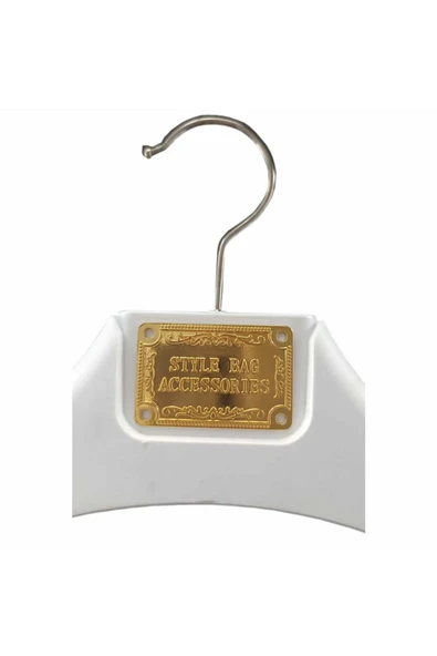10 Adet Metal Aksesuarlı Beyaz Plastik, Ceket Ve Gömlek Askısı 45 Cm 1.sınıf Kalite, Lüx - 2