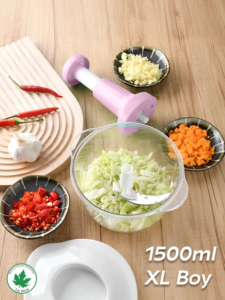 Bas Kes Xl Pratik El Robotu 1500ml Yeni Nesil Doğrayıcı, Büyük El Rondosu , Pratik Rondo - 9