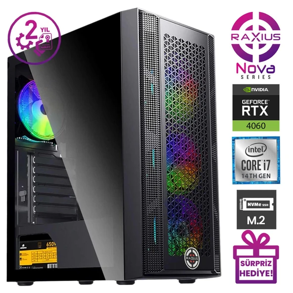 RaXius Nova G1 i7 4060-147A13 i7-14700 16GB 2TBSSD RTX4060 W11P Gaming Masaüstü Bilgisayar - 2
