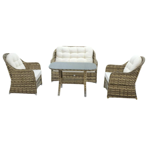 Radiance | Rehome Rattan Bahçe Oturma Grubu | 2+1+1+ Sehpa - 2