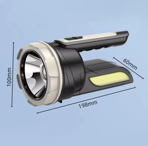 Ps-22024 Ultra Güçlü Uzun Menzilli 20W+COB LED Şarlı El Feneri Projektör - 2