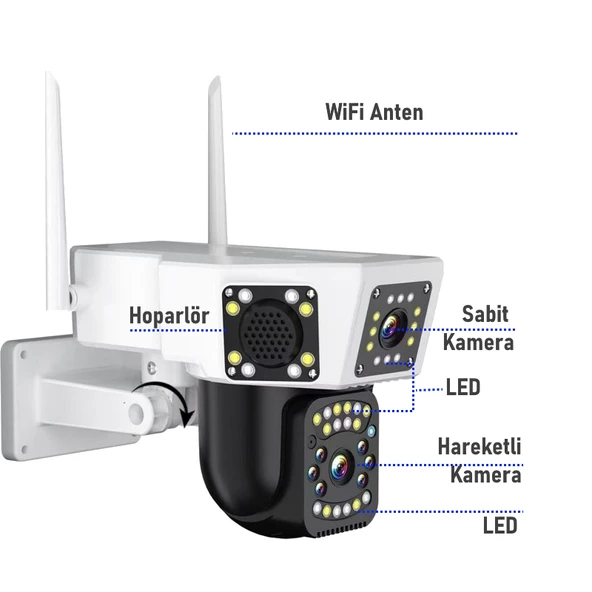 O-kam 3014 Dual Lens Wifi Kamera 6MP - 5