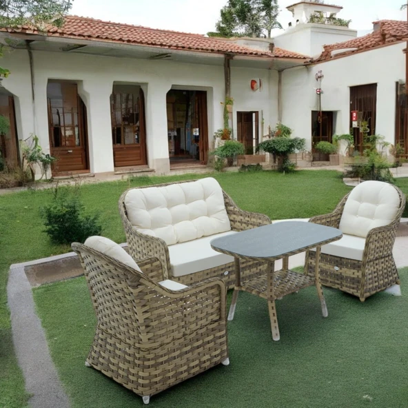 Radiance | Rehome Rattan Bahçe Oturma Grubu | 2+1+1+ Sehpa - 3