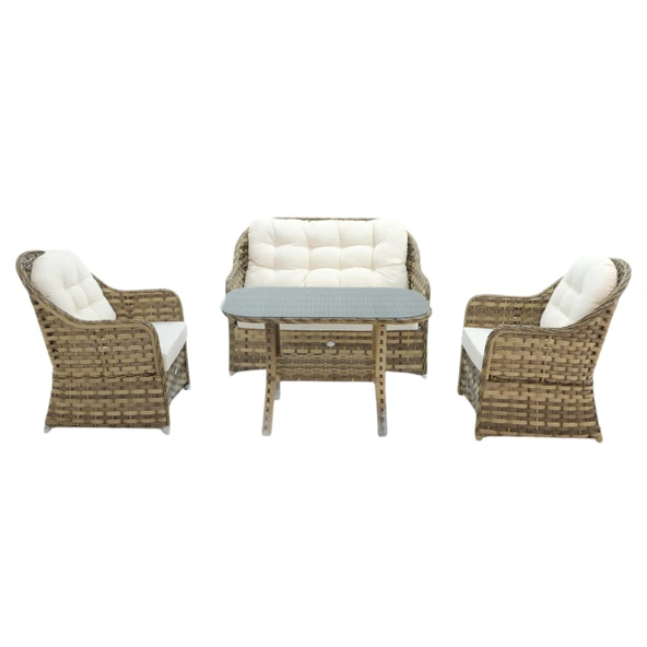 Radiance | Rehome Rattan Bahçe Oturma Grubu | 2+1+1+ Sehpa - 5