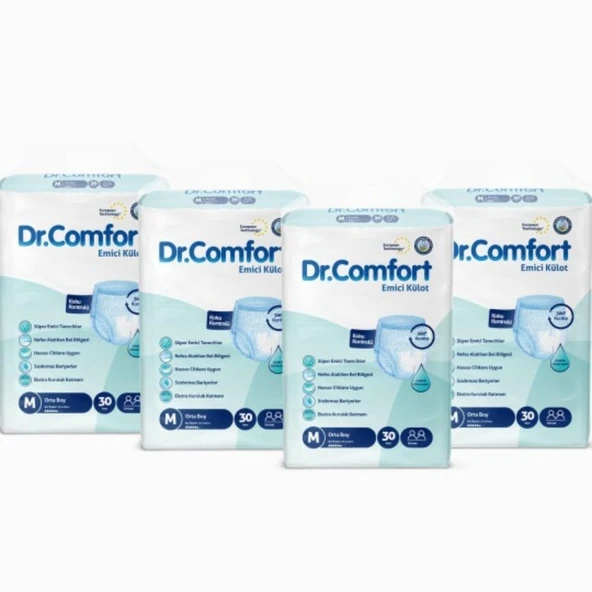 Dr.Comfort Yetişkin Emici Külot Medium 30'lu 4 paket 120 adet - 2