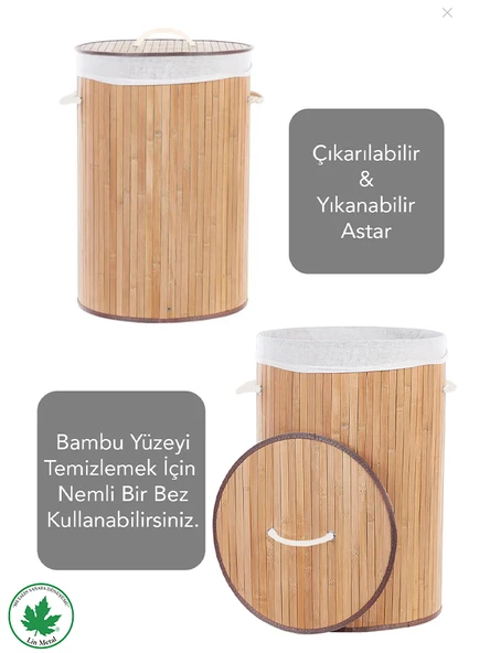 El Yapımı Bambu Yuvarlak Çamaşır Sepet, Hasır Kirli Sepeti STD Katlanır Bambu Yuvarlak Çamaşır Sepeti Klasik - 5