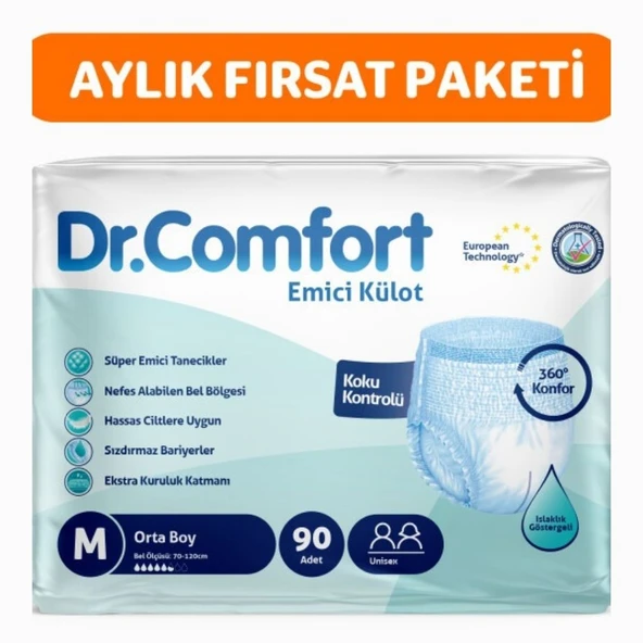 Dr.Comfort Yetişkin Emici Külot Medium 30'lu 3 paket 90 adet