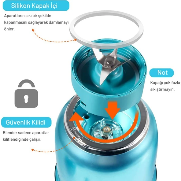 Yui M18 3'ü 1 Arada Retro Smoothie Blender Seti (Yui Türkiye Garantili) - Resim 7