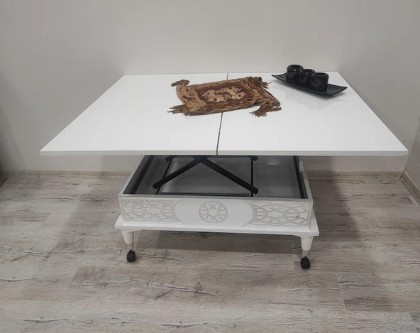 Aras 5 Kademeli Tekerlekli Akıllı Sihirli Orta Sehpa 60x90 - 4
