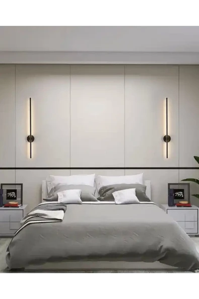 burenze Modern Led Aplik Platinum 4000K Gün Işığı Şık Görsellik Katar Elektrik İle Çalışır 1 Adet Siyah - Resim 4