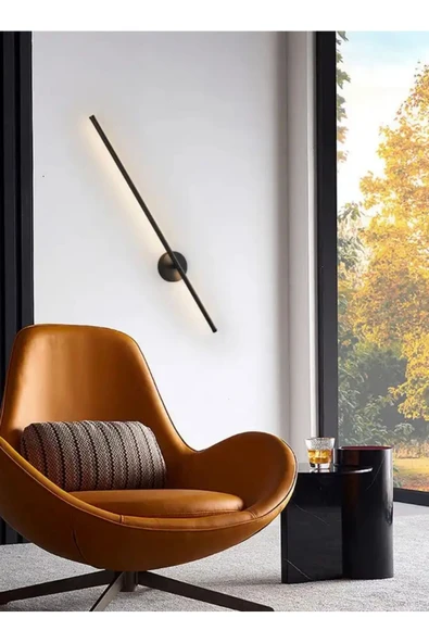 burenze Modern Led Aplik Platinum 4000K Gün Işığı Şık Görsellik Katar Elektrik İle Çalışır 1 Adet Siyah - Resim 3