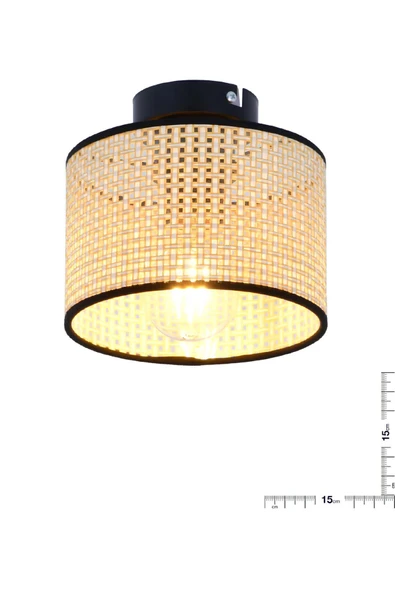 burenze Modern Tavana Sıfır Rattan Iskandinav Doğal Hazeran Hasır Tekli Avize Boheme Tasarım Hol Antre Avize - 2