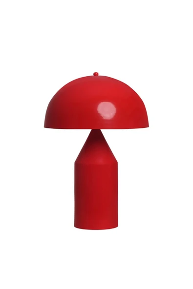 burenze Modern Tasarım Mushroom Abajur Metal Gövde Red Kırmızı - 2