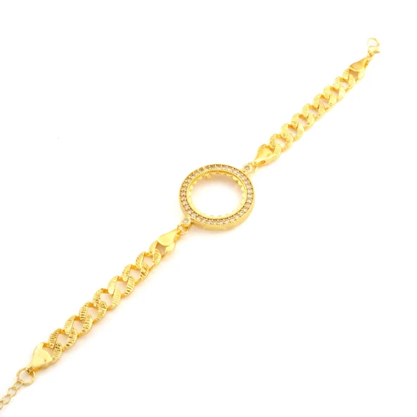 Yarım Altın Çerçeve Bileklik Çelik Altın Kaplama BLK-1077 - Resim 4