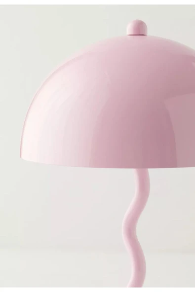 burenze Modern Tasarım Mars Zigzag Abajur Metal Gövde Pembe - 2