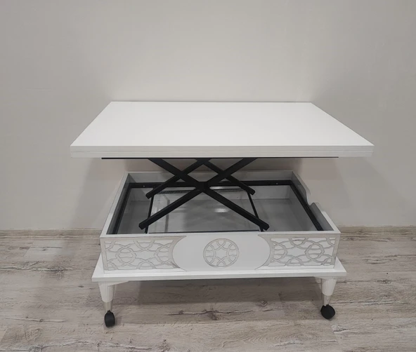 Aras 5 Kademeli Tekerlekli Akıllı Sihirli Orta Sehpa 60x90 - 6