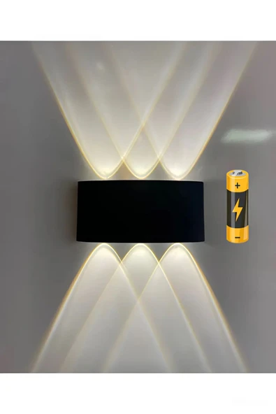 Buiva Pilli Aplik Modern Çift Yön Led Aplik Tak Kullan Tesisat Masrafsız Iç Ve Dış Mekan Pil Dahil