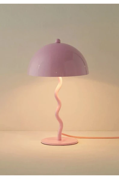 burenze Modern Tasarım Mars Zigzag Abajur Metal Gövde Pembe