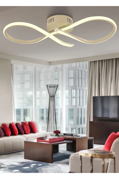 burenze Modern Plafonyer Forever Led Avize Krem Renk