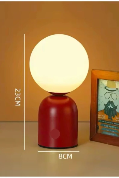 Fico Home Modern Cherry Abajur Masa Lambası Beyaz Glop Camlı Şık Görsellik Katar