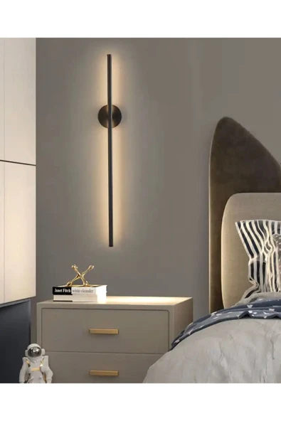 burenze Modern Led Aplik Platinum 4000K Gün Işığı Şık Görsellik Katar Elektrik İle Çalışır 1 Adet Siyah - Resim 5