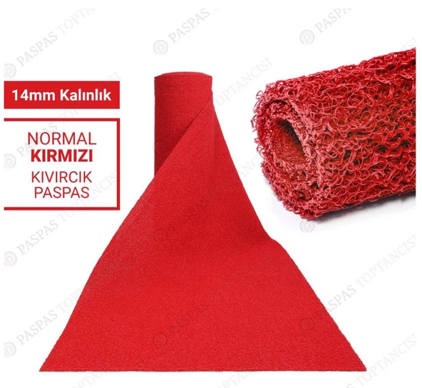 100X80CM KIRMIZI KIVIRCIK PASPAS-HALI KAYMAZ YOLLUK LİDYA 14MM ürün görseli 1