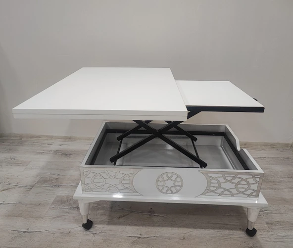 Aras 5 Kademeli Tekerlekli Akıllı Sihirli Orta Sehpa 60x90 - 5