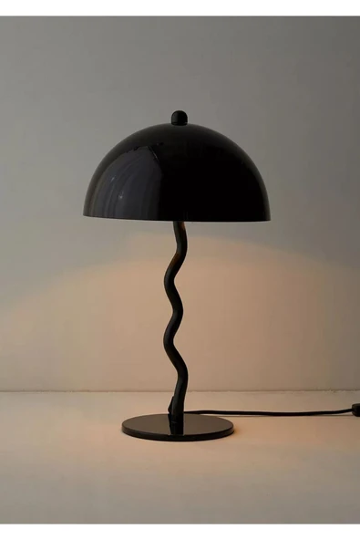 burenze Modern Tasarım Mars Zigzag Abajur Metal Gövde Siyah - 2