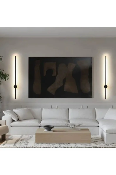 burenze Modern Led Aplik Platinum 4000K Gün Işığı Şık Görsellik Katar Elektrik İle Çalışır 1 Adet Siyah - Resim 2