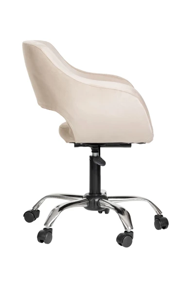 MARKAELZ Krom Metal Ayaklı Ofis Çocuk Odası Çalışma Sandalyesi (AYARLANILABİLİR) BEJ - Resim 3