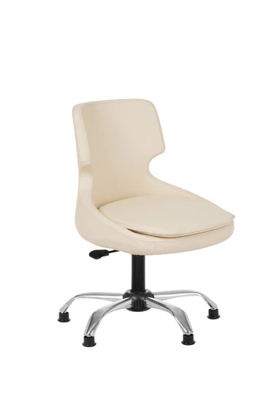 MARKAELZ Krom Metal Ayaklı Ofis Çocuk Odası Çalışma Sandalyesi (ayarlanilabilir)DERİ PAPUÇLU SELEKULAK - Resim 2