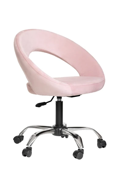 MARKAELZ Krom Metal Ayaklı Ofis Çocuk Odası Çalışma Sandalyesi (AYARLANILABİLİR) Raton Pembe - Resim 2