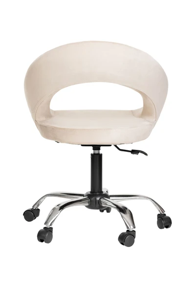 MARKAELZ Krom Metal Ayaklı Ofis Çocuk Odası Çalışma Sandalyesi (AYARLANILABİLİR) Raton Bej - Resim 4