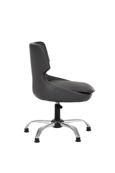 MARKAELZ Krom Metal Ayaklı Ofis Çocuk Odası Çalışma Sandalyesi (ayarlanilabilir)DERİ PAPUÇLU SELEKULAK - Resim 3