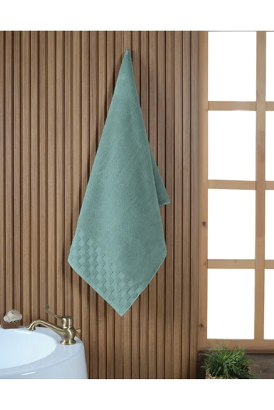 Checker Microcotton 2'li Banyo Havlu Seti Cameo Yeşili 50x85 cm 75x150 cm - 2